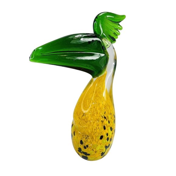Fifth Avenue Crystal Tropical Toucan Yellow Bird Large  Blown Glass Figurine - Picture 3 of 12